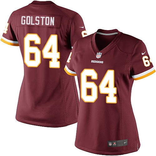 Women's Limited Kedric Golston Nike Jersey Burgundy Red Home - #64 NFL Washington Redskins